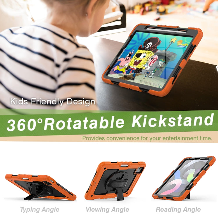 Shockproof Colorful Silicone + PC Protective Case with Holder & Shoulder Strap & Hand Strap & Pen Slot, For iPad Air 2022 / 2020 10.9