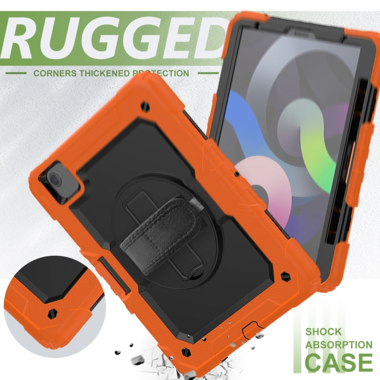 Shockproof Colorful Silicone + PC Protective Case with Holder & Shoulder Strap & Hand Strap & Pen Slot, For iPad Air 2022 / 2020 10.9