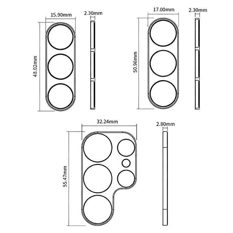 XDcase Titanium Alloy Hollow Camera Lens Protector, For Samsung Galaxy Z Fold7 5G, For Samsung Galaxy S25 5G, For Samsung Galaxy S25+ 5G, For Samsung Galaxy S25 Ultra 5G, For Samsung Galaxy S24 Ultra 5G