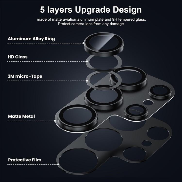XDcase Frosted Armor Metal + Tempered Glass Camera Lens Film, For Samsung Galaxy S25 5G, For Samsung Galaxy S25+ 5G, For Samsung Galaxy S25 Ultra 5G, For Samsung Galaxy S24 Ultra 5G, For Samsung Galaxy S24+ 5G, For Samsung Galaxy S24 5G
