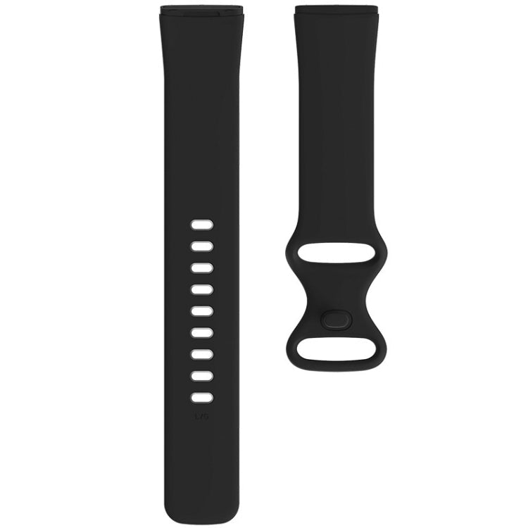 For Fitbit Versa 4 / Versa 3 / Sense 2 / Sense Silicone Watch Band, Size: L(Black)