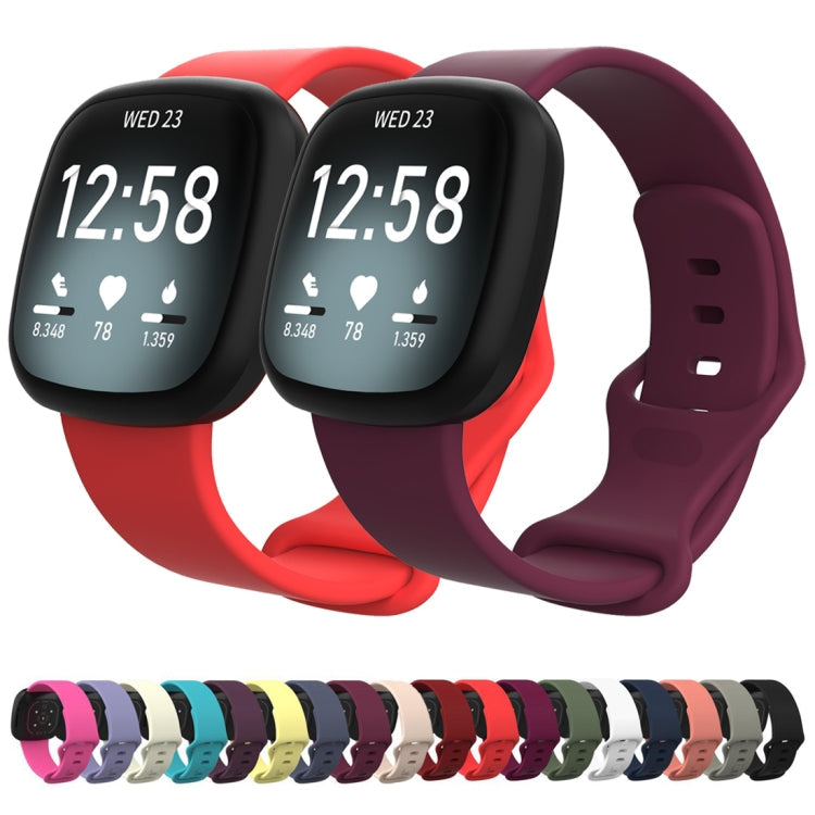 For Fitbit Versa 4 / Versa 3 / Sense 2 / Sense Silicone Watch Band, Size: L(Black)