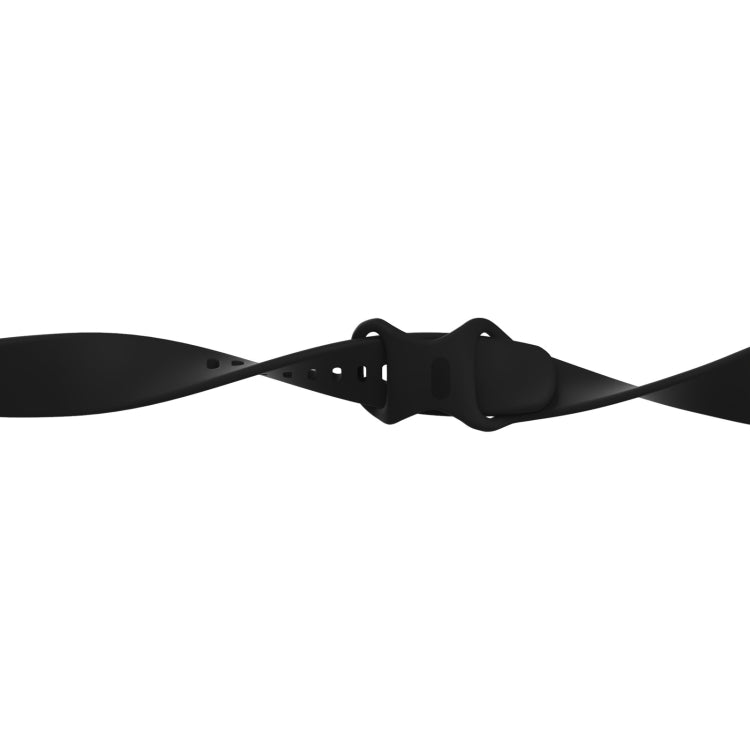 For Fitbit Versa 4 / Versa 3 / Sense 2 / Sense Silicone Watch Band, Size: L(Black)
