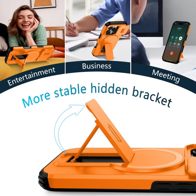 Sliding Camshield MagSafe Holder Phone Case, For iPhone 16 Pro, For iPhone 16 Plus, For iPhone 16
