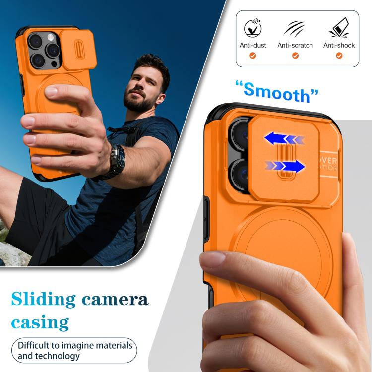 Sliding Camshield MagSafe Holder Phone Case, For iPhone 16 Pro, For iPhone 16 Plus, For iPhone 16