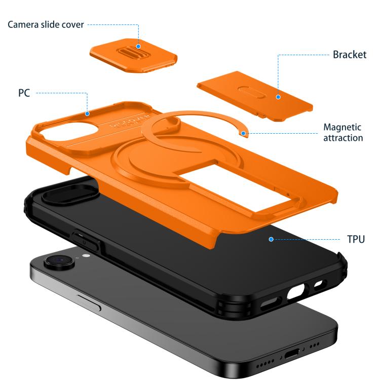 Sliding Camshield MagSafe Holder Phone Case, For iPhone 17e / 16e, For iPhone 17 Pro Max, For iPhone 17 Pro