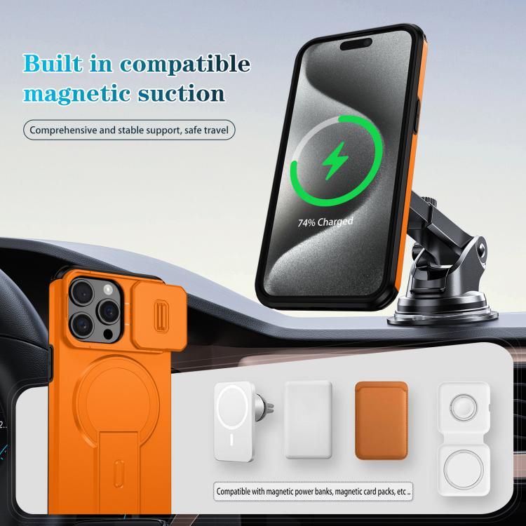 Sliding Camshield MagSafe Holder Phone Case, For iPhone 15 Pro Max, For iPhone 15 Pro, For iPhone 15 Plus / 14 Plus