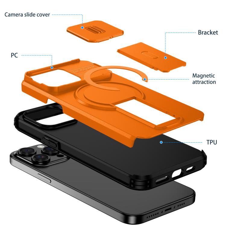 Sliding Camshield MagSafe Holder Phone Case, For iPhone 15 Pro Max, For iPhone 15 Pro, For iPhone 15 Plus / 14 Plus