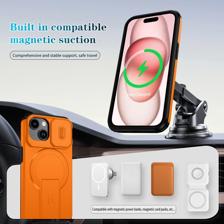 Sliding Camshield MagSafe Holder Phone Case, For iPhone 15, For iPhone 14 / 13, For iPhone 14 Pro