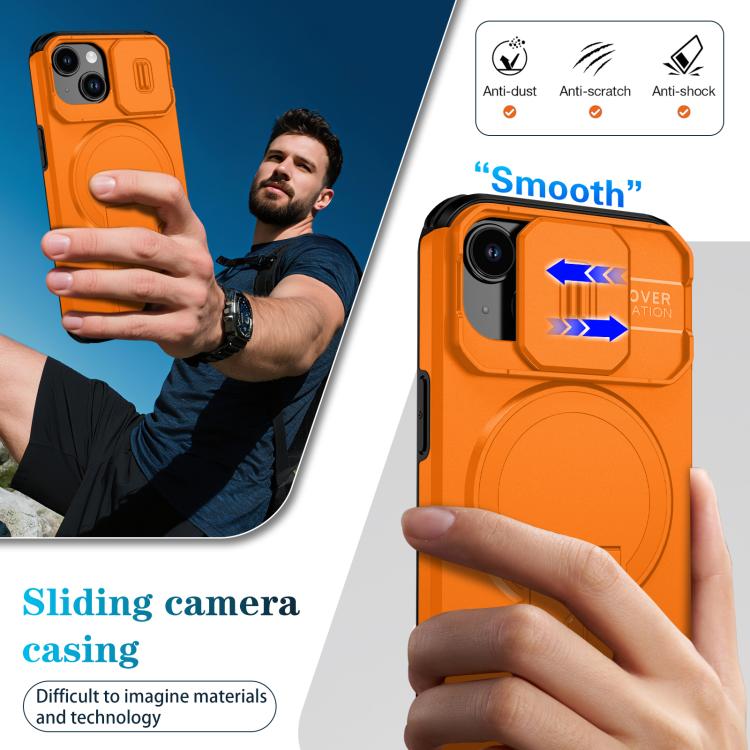 Sliding Camshield MagSafe Holder Phone Case, For iPhone 15, For iPhone 14 / 13, For iPhone 14 Pro