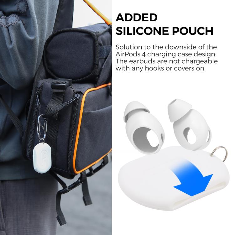 XDcase 3 Pairs Silicone Cover Ear Caps with Storage Case & Carabiner, For AirPods 4