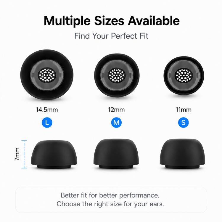 XDcase 3 Pairs Silicone Ear Tips with Storage & Cleaning Kit, For Galaxy Buds3 Pro / 4 Pro