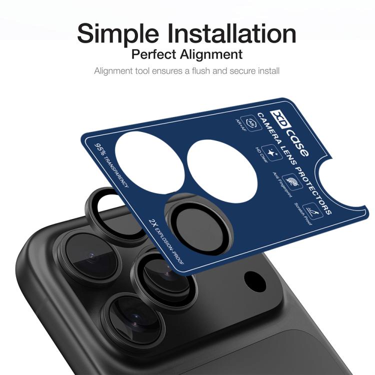 XDcase AF + AR Hawkeye Camera Lens Protector with Alignment Tool, For iPhone 17 Pro Max, For iPhone 17 Pro