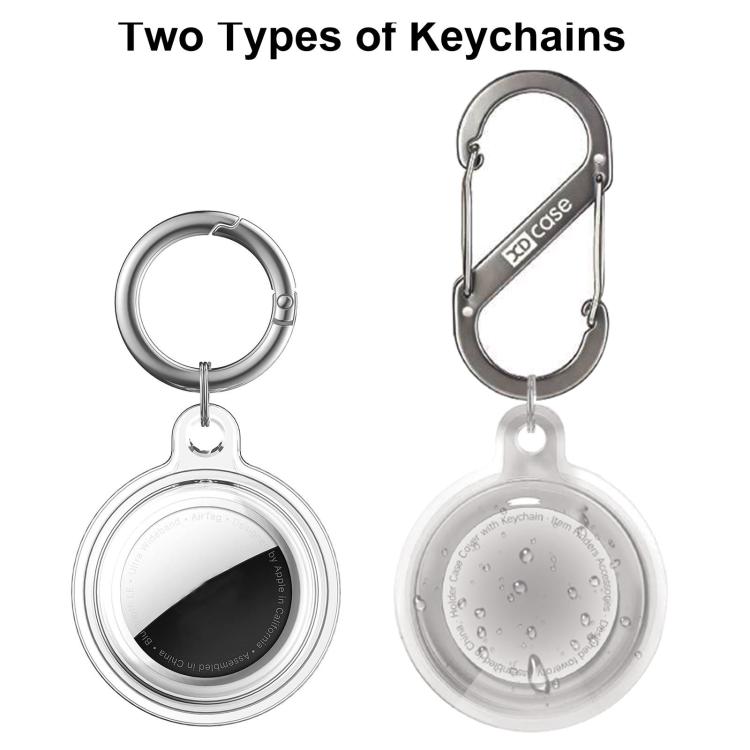 XDcase 2 Pack Full-cover Waterproof TPU Protective Case with Keychain, For AirTag 2nd Gen / 1st Gen