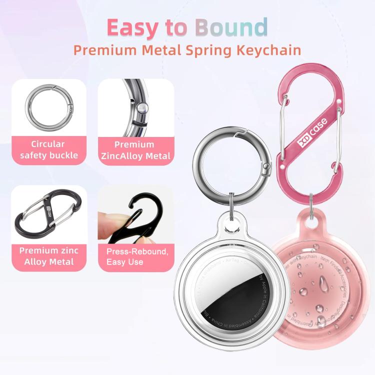 XDcase 2 Pack Full-cover Waterproof TPU Protective Case with Keychain, For AirTag 2nd Gen / 1st Gen