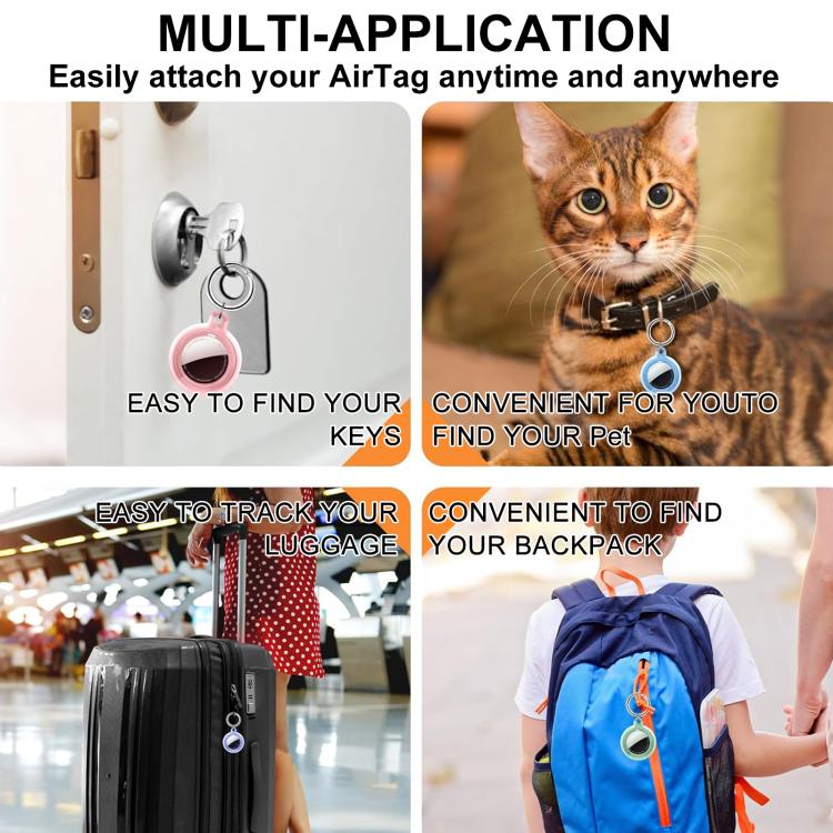 XDcase 2 Pack Full-cover Waterproof TPU Protective Case with Keychain, For AirTag 2nd Gen / 1st Gen
