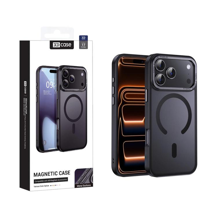 XDcase Metal Lens Frame Skin Feel Magnetic Phone Case, For iPhone 18 Pro, For iPhone 18 Pro Max, For iPhone 17 Pro Max