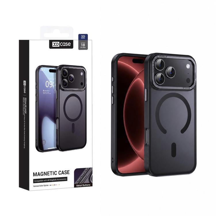 XDcase Metal Lens Frame Skin Feel Magnetic Phone Case, For iPhone 18 Pro, For iPhone 18 Pro Max, For iPhone 17 Pro Max