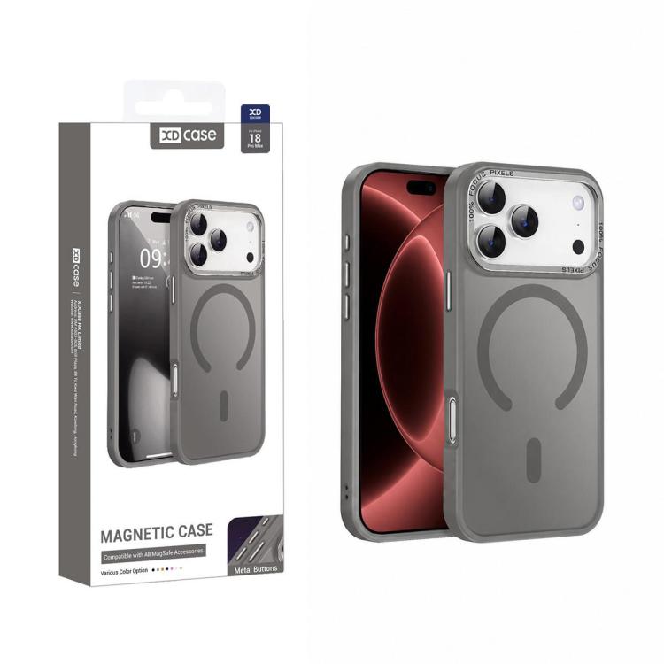 XDcase Metal Lens Frame Skin Feel Magnetic Phone Case, For iPhone 18 Pro, For iPhone 18 Pro Max, For iPhone 17 Pro Max