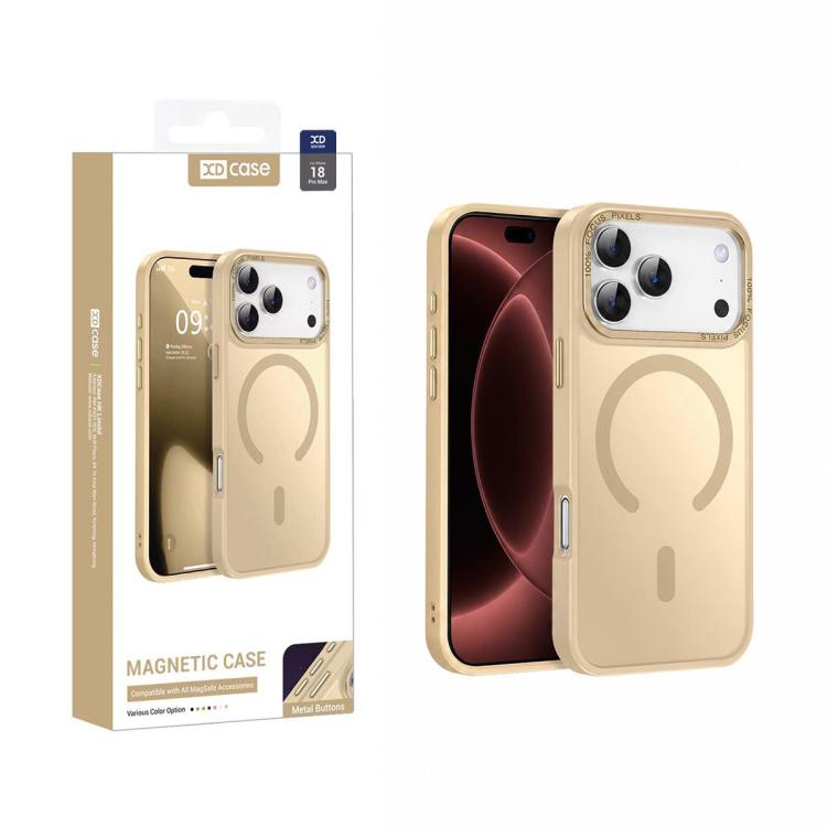 XDcase Metal Lens Frame Skin Feel Magnetic Phone Case, For iPhone 18 Pro, For iPhone 18 Pro Max, For iPhone 17 Pro Max
