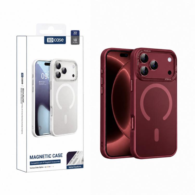 XDcase Metal Lens Frame Skin Feel Magnetic Phone Case, For iPhone 18 Pro, For iPhone 18 Pro Max, For iPhone 17 Pro Max
