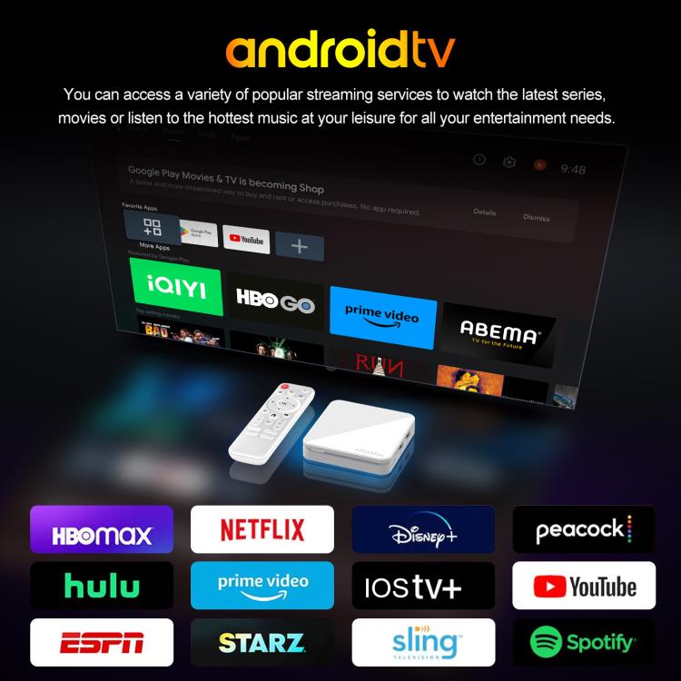 H96 Max H313 Android 14 Smart TV Set Top Box with Remote Control, ARM Cortex-A53 Quad Core, 2GB+8GB, 2GB+16GB