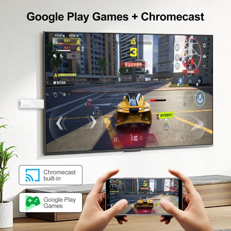 H96 Max H313 Android 14 Mini HD TV Stick with Remote Control, ARM Cortex-A53 Quad Core, 2GB+16GB, 2GB+8GB