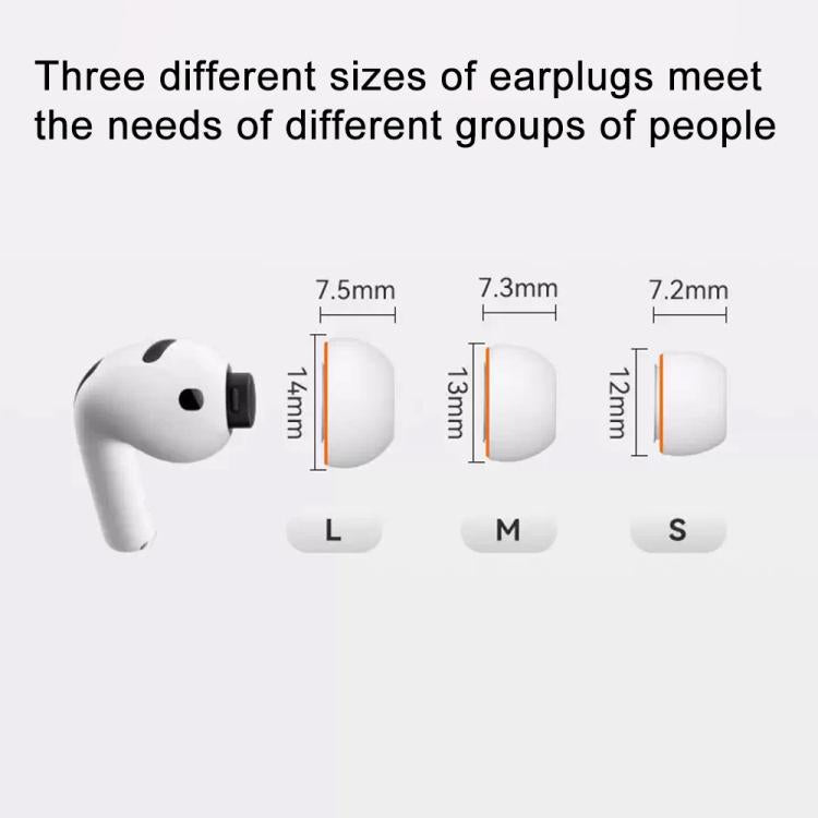 XDcase 3 Pairs Replacement Silicone Sponge Ear Tips, S/M/L Size, 3 Pairs S/M/L Size(White Orange), 3 Pairs S/M/L Size(White Purple)