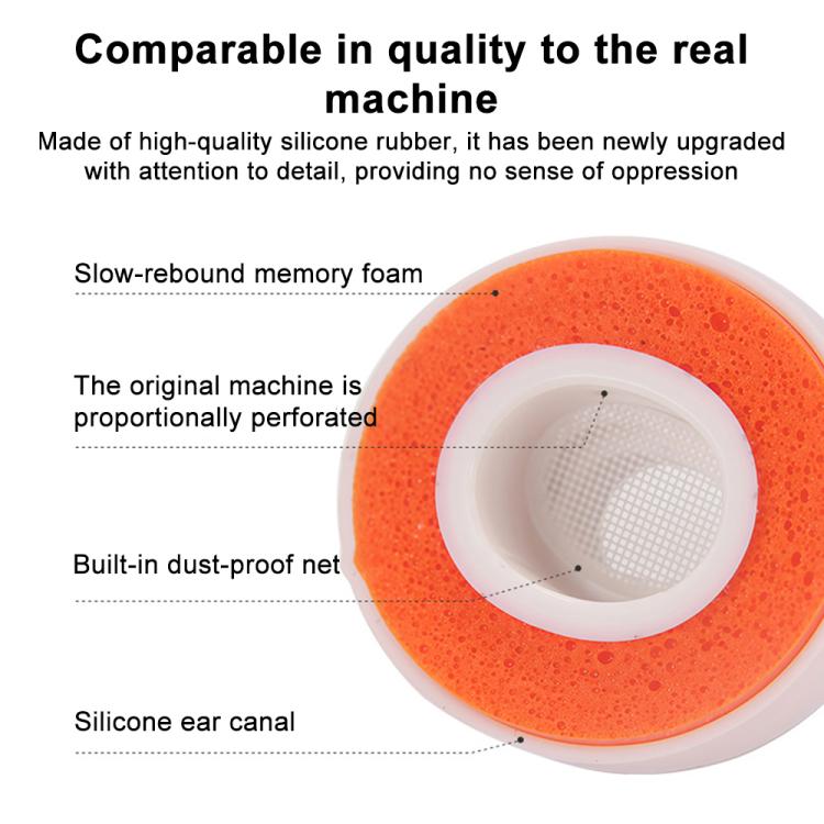 XDcase 3 Pairs Replacement Silicone Sponge Ear Tips, S/M/L Size, 3 Pairs S/M/L Size(White Orange), 3 Pairs S/M/L Size(White Purple)