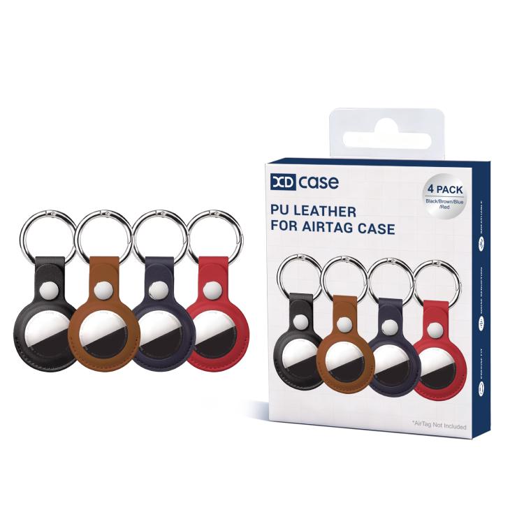 XDcase 4 Pack Vegan Leather Protective Case with Metal Ring, 4PCS