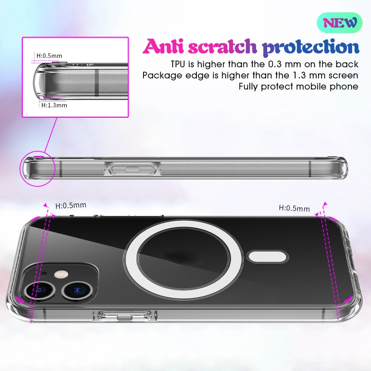 For iPhone 12 Pro Max Magsafe Case Simple Magnetic Ring All-inclusive Clear Crystal Acrylic PC +TPU Shockproof Case(Transparent)