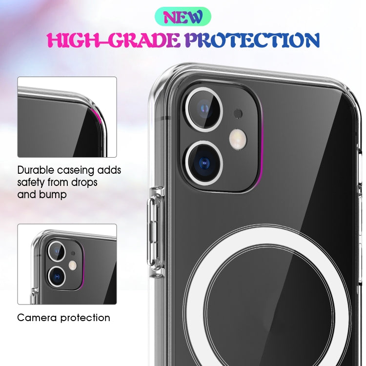 For iPhone 12 Pro Max Magsafe Case Simple Magnetic Ring All-inclusive Clear Crystal Acrylic PC +TPU Shockproof Case(Transparent)