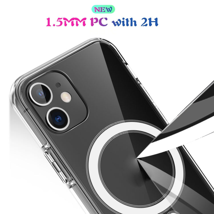 For iPhone 12 Pro Max Magsafe Case Simple Magnetic Ring All-inclusive Clear Crystal Acrylic PC +TPU Shockproof Case(Transparent)