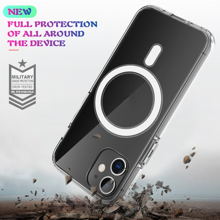For iPhone 12 mini Magsafe Case Simple Magnetic Ring All-inclusive Clear Crystal Acrylic PC +TPU Shockproof Case (Transparent)
