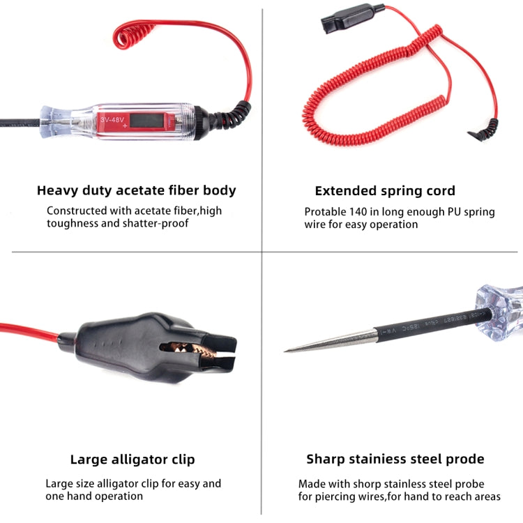3-48V Digital Display Car Electric Tester, Car Electric Tester