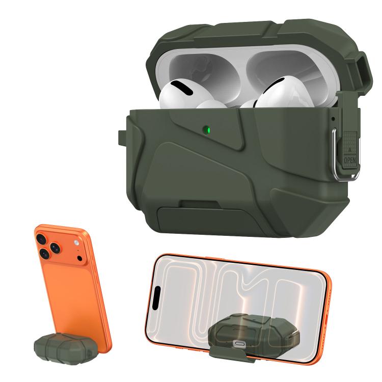 XDcase Football-style Security Lock TPU Earbud Case with Hook & Holder, For AirPods Pro 3, For AirPods 5 / 4, For AirPods Pro 2 / 1