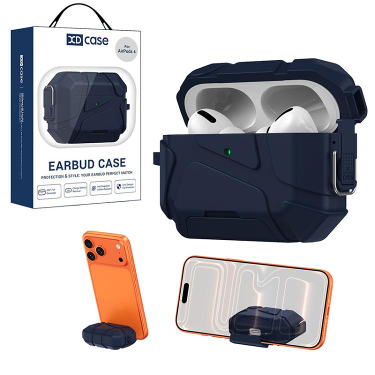 XDcase Football-style Security Lock TPU Earbud Case with Hook & Holder, For AirPods Pro 3, For AirPods 5 / 4, For AirPods Pro 2 / 1