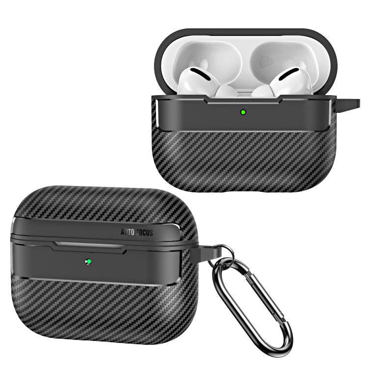 XDcase Carbon Fiber Texture Earbud Case with Hook, For AirPods Pro 3, For AirPods 4