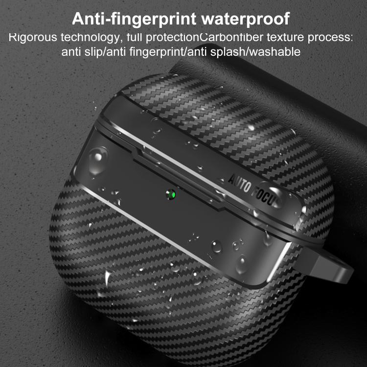 XDcase Carbon Fiber Texture Earbud Case with Hook, For AirPods 5 / 4, For AirPods Pro 3