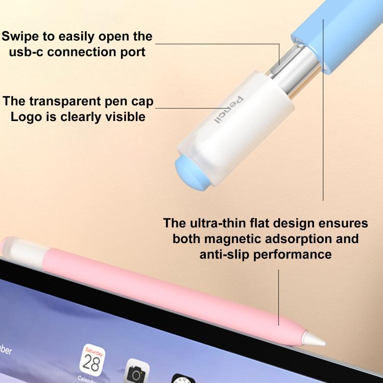 XDcase Jelly Detachable Cap Silicone Stylus Pen Sleeve, For Apple Pencil USB-C / 3