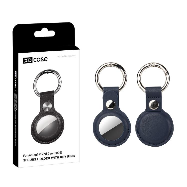 XDcase Vegan Leather Protective Case with Metal Ring, 1PC (Blue), 1PC (Brown), 1PC (Grey), 1PC (Black), 1PC (Red)