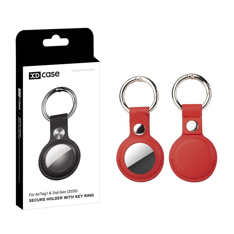 XDcase Vegan Leather Protective Case with Metal Ring, 1PC (Blue), 1PC (Brown), 1PC (Grey), 1PC (Black), 1PC (Red)