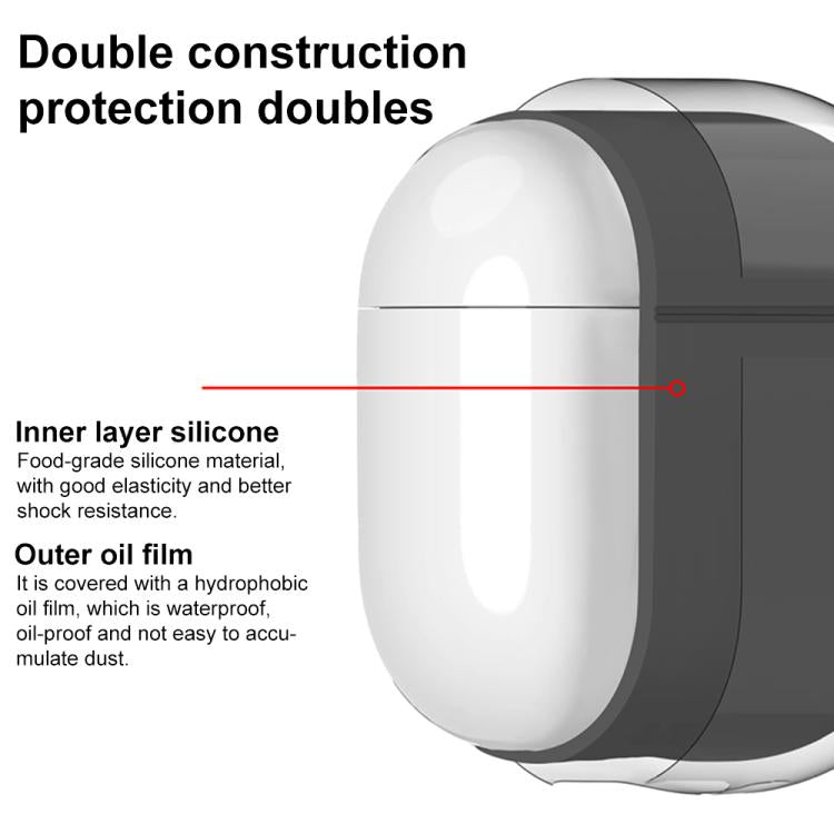 XDcase 2.5mm Thick Silicone Earbud Protective Case with Hook, For AirPods Pro 3, For AirPods 4, For AirPods Pro 2 / 1