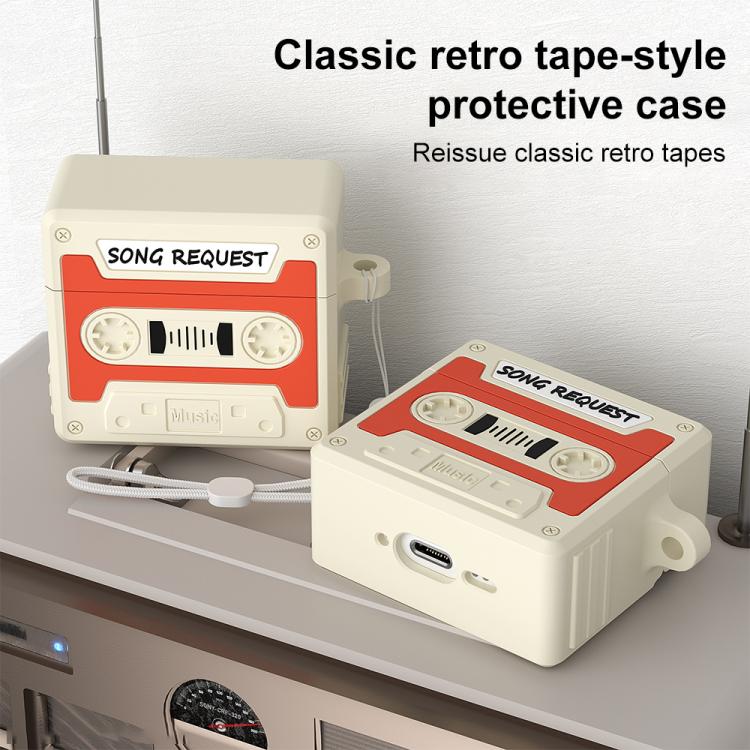 XDcase Retro Cassette Style Silicone Earbuds Case, For AirPods Pro 3, For AirPods 4, For AirPods Pro 2