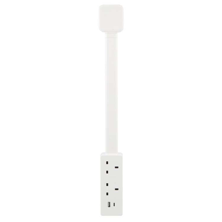 UK Plug Square Power Outlet Extender Power Socket Extension Tool With USB / Type-C Fast Charging, 3 AC + USB, UK Plug