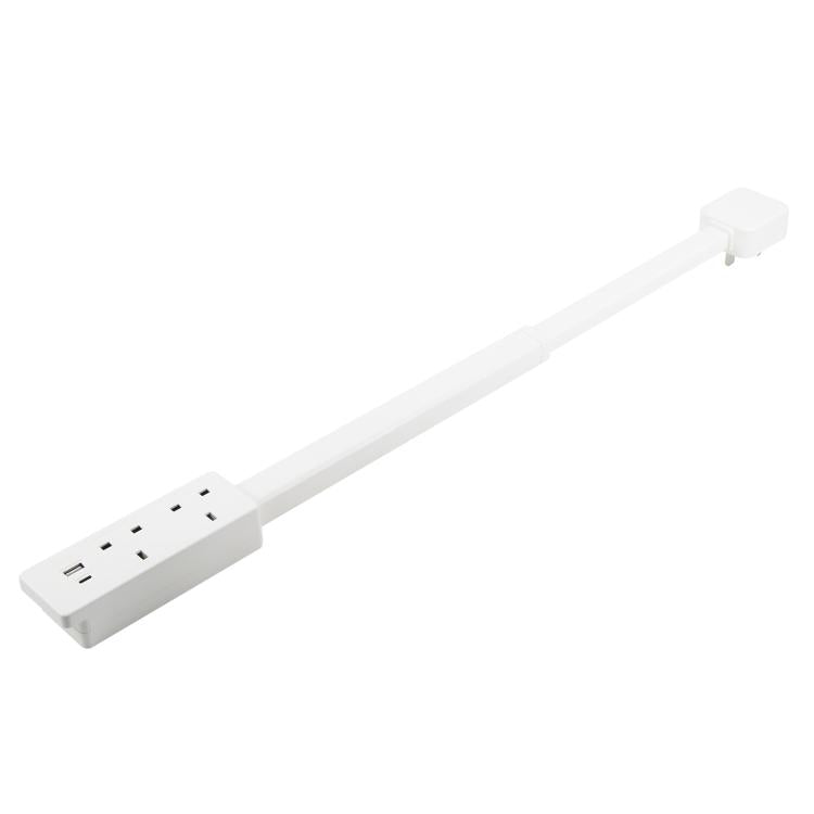 UK Plug Square Power Outlet Extender Power Socket Extension Tool With USB / Type-C Fast Charging, 3 AC + USB, UK Plug
