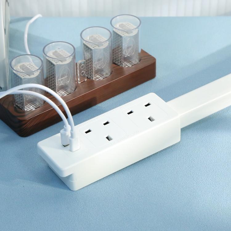 UK Plug Square Power Outlet Extender Power Socket Extension Tool With USB / Type-C Fast Charging, 3 AC + USB, UK Plug