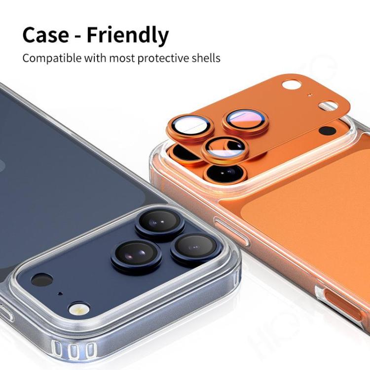 XDcase 5pcs Armor Full-Coverage Frosted Metal Camera Lens Ring Film, For iPhone 17 Pro Max, For iPhone 17 Pro