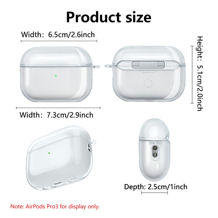 XDcase Transparent TPU Earbud Protective Case with Carabiner, For AirPods Pro 3, For AirPods 4, For AirPods Pro 2 / 1