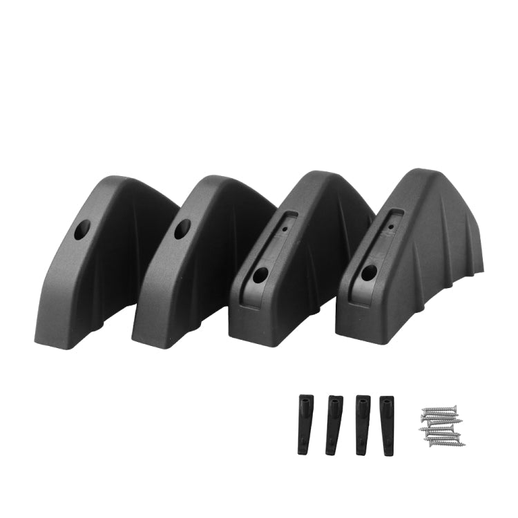 4 PCS Car General Shark Fin Rear Spoiler Bumper Chassis Decoration, Black